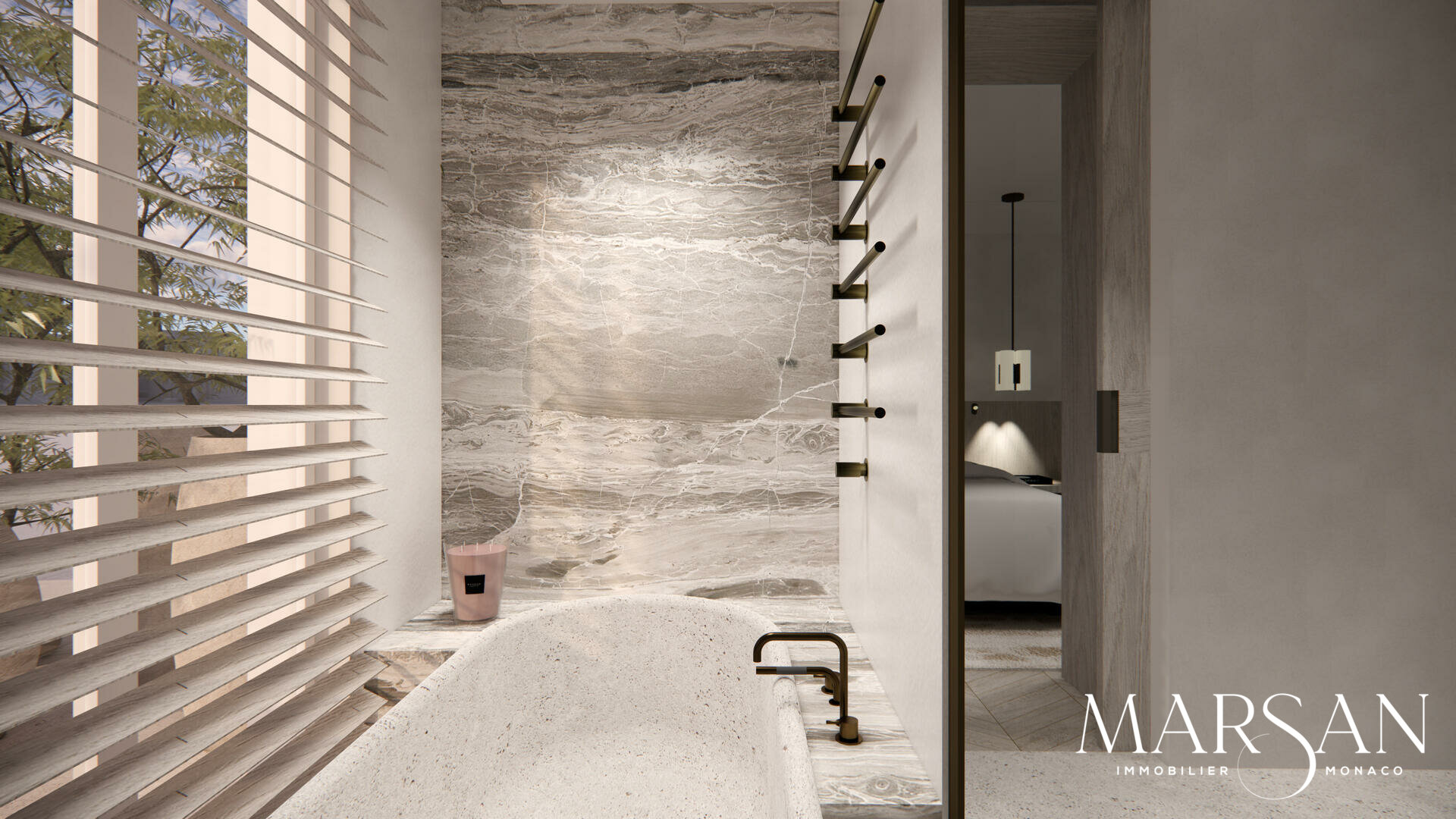 Duplex rénové luxueusement – Résidence Ambassador, Boulevard des Moulins